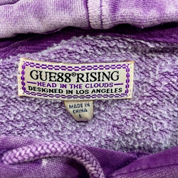 GUESS 88 RISING HOODIE SWEATSHIRT HEAD IN THE CLOUDS SZ L PURPLE ACID STREETWEAR - Picture 7 of 16